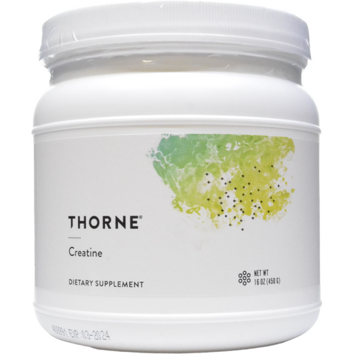 Thorne Creatine NSF powder, 16 oz, front of canister