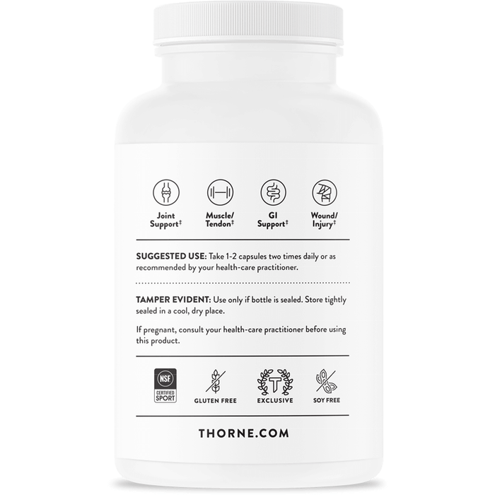 Thorne Curcumin Phytosome NSF 120 capsules suggested use label
