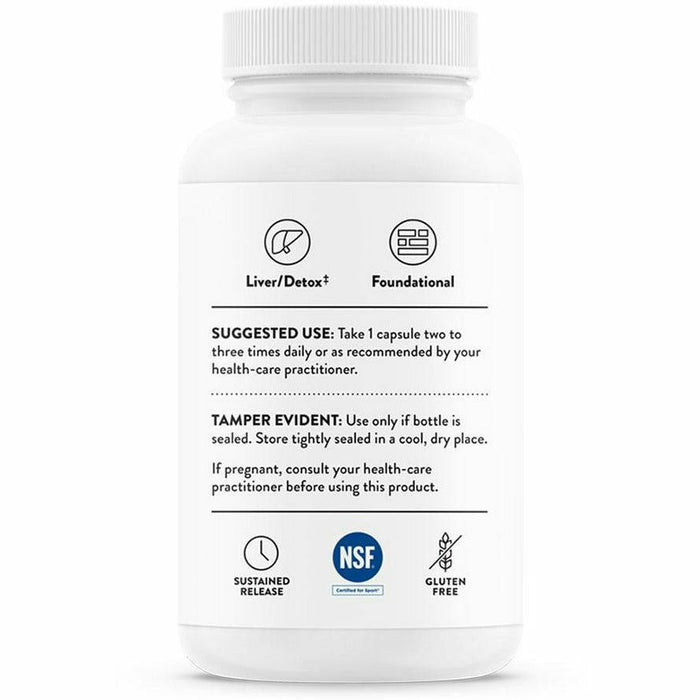 Thorne Glutathione-SR 175 mg 60 vegetarian capsules suggested use label
