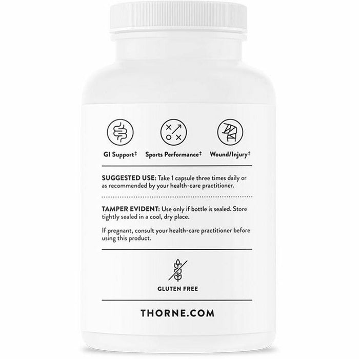 Thorne L-Glutamine 500 mg 90 capsules suggested use label
