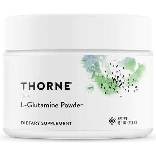 Thorne L-Glutamine Powder, 18.1 oz, front of canister