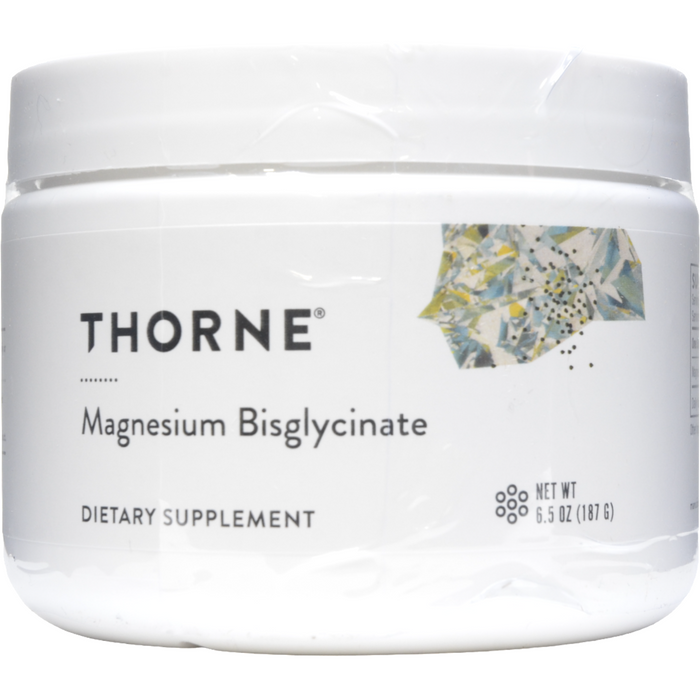 Thorne Magnesium Bisglycinate NSF powder, 6.5 oz, front of canister