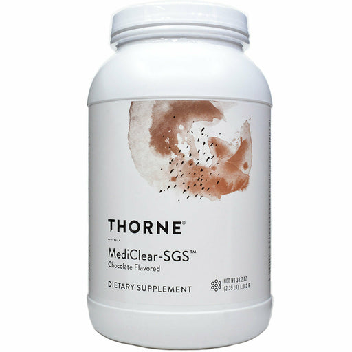 Thorne MediClear-SGS Chocolate, 38.2 oz, front of canister