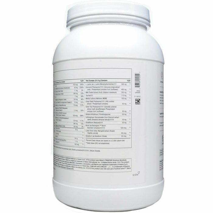 Thorne MediClear-SGS Chocolate 38.2 oz additional supplement facts panel