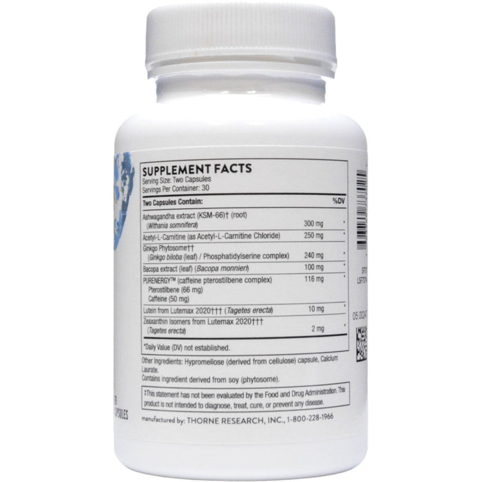 Thorne Memoractiv 60 capsules supplement facts label