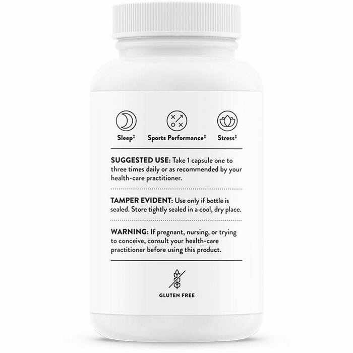 Thorne PharmaGABA-250 60 vegetarian capsules suggested use label