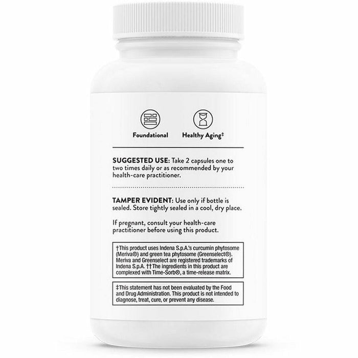 Thorne PolyResveratrol-SR 60 vegetarian capsules suggested use label