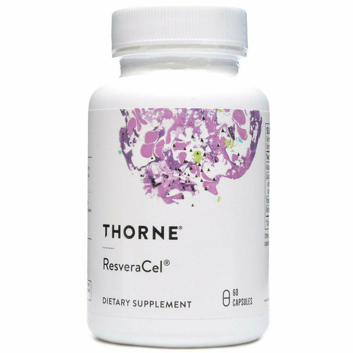 Thorne ResveraCel, 60 capsules, front of bottle