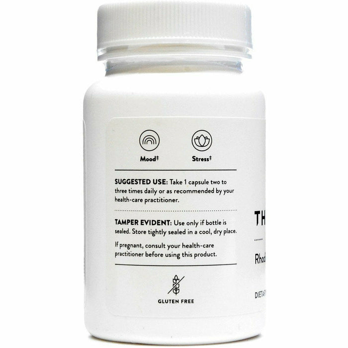 Thorne Rhodiola rosea 100 mg 60 capsules suggested use label