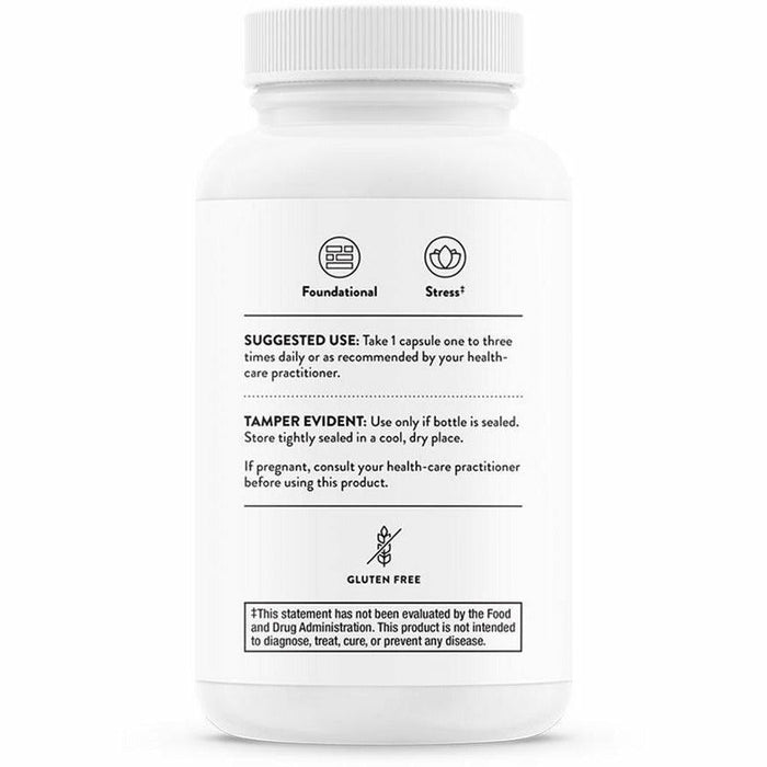 Thorne Stress B-Complex 60 vegetarian capsules suggested use label