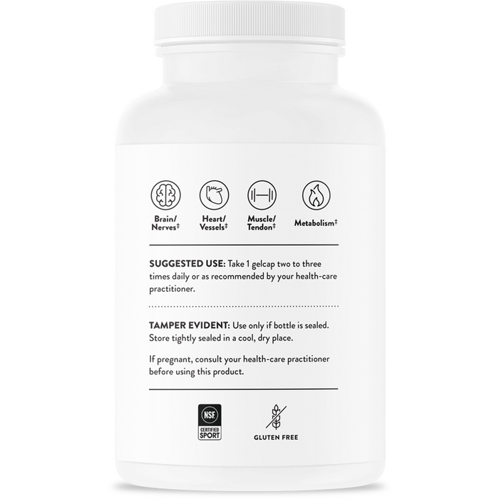 Thorne Super EPA NSF 90 gelcaps suggested use label