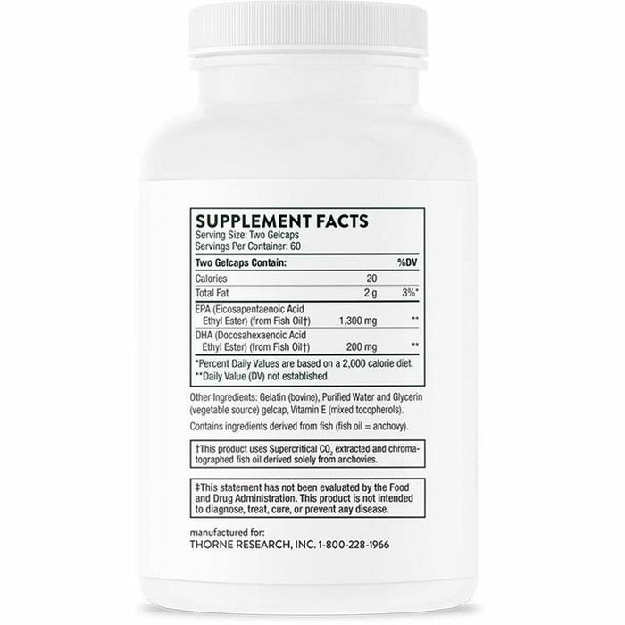Thorne Super EPA Pro 120 gelcaps supplement facts label