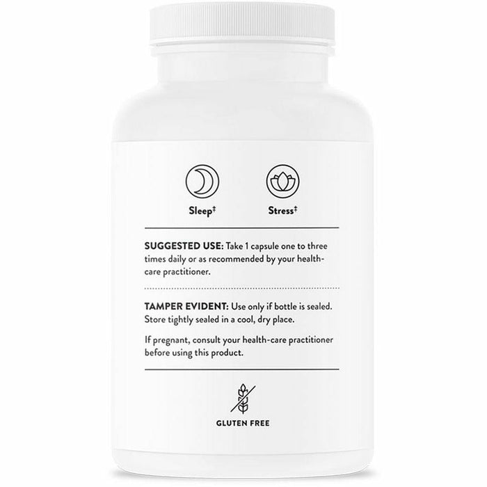 Thorne Theanine 200 mg 90 capsules suggested use label