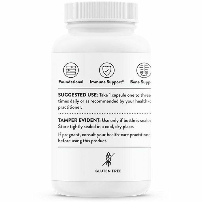 Thorne Vitamin D-1000 Preservative Free 90 capsules suggested use label