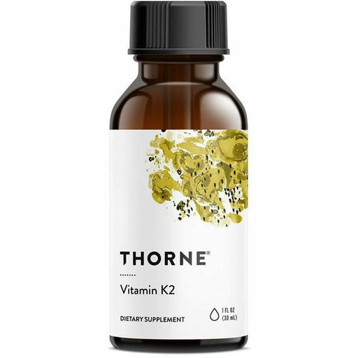 Thorne Vitamin K2 Drops, 1 oz, front of dropper bottle