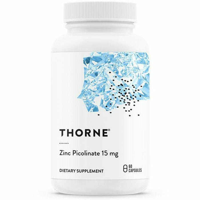 Thorne Zinc Picolinate 15 mg, 60 capsules, front of bottle