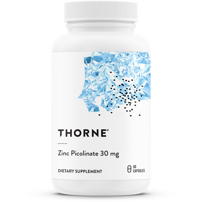 Thorne Zinc Picolinate 30 mg NSF, 60 capsules, front of bottle