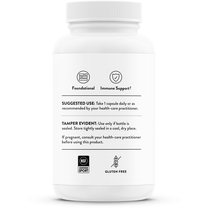 Thorne Zinc Picolinate 30 mg NSF 60 capsules suggested use label