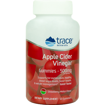 Trace Minerals Research Apple Cider Vinegar 500 mg, 60 gummies, front of bottle