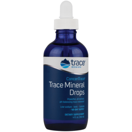 Trace Minerals Research ConcenTrace Trace Mineral Drops Glass, 4 fl oz, front of bottle