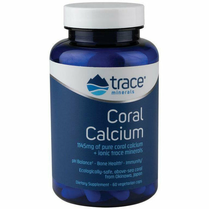 Trace Minerals Research Coral Calcium with ConcenTrace, 60 veg capsules, front of bottle