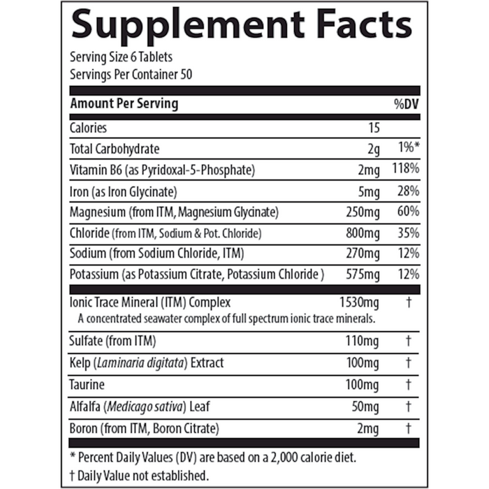 Trace Minerals Research Electrolyte Stamina 300 tablets supplement facts label
