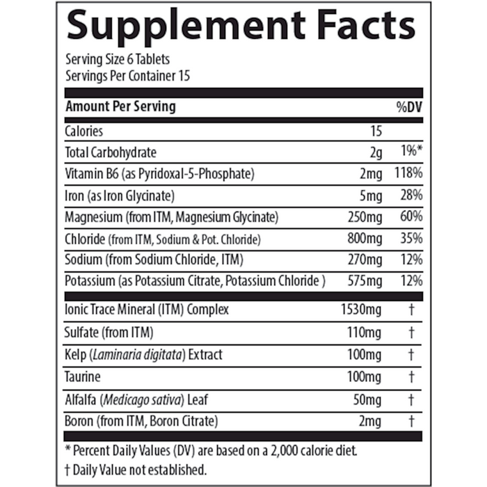 Trace Minerals Research Electrolyte Stamina 90 tablets supplement facts label