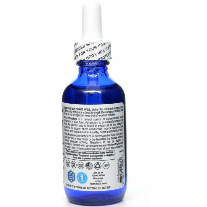 Trace Minerals Research Ionic Potassium 99 mg side label