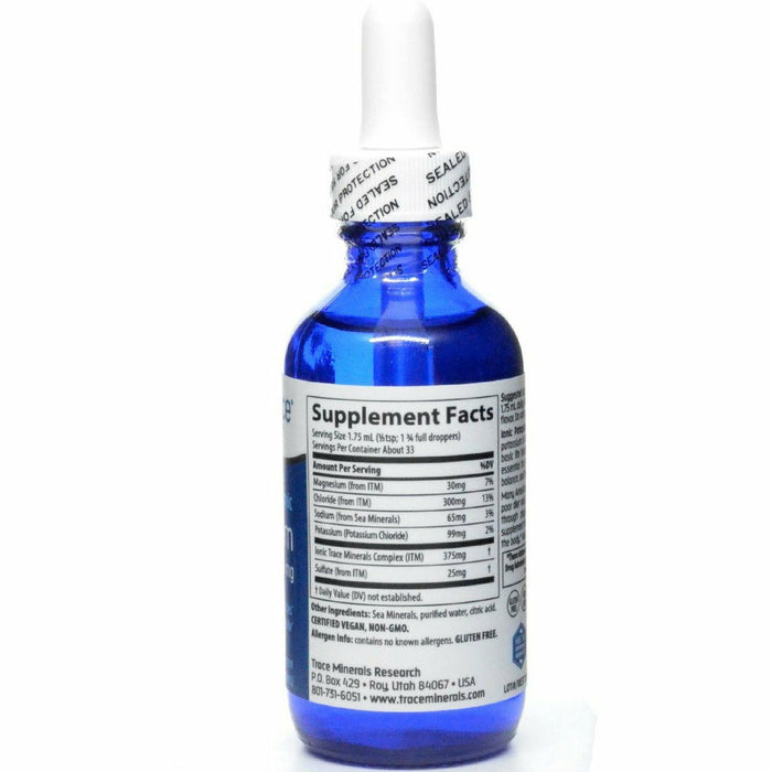 Trace Minerals Research Ionic Potassium 99 mg supplement facts label