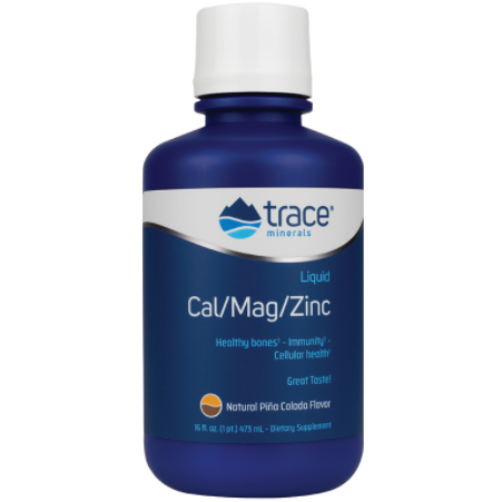 Trace Minerals Research Liquid Cal/Mag/Zinc Pina Colada, 16 fl oz, front of bottle