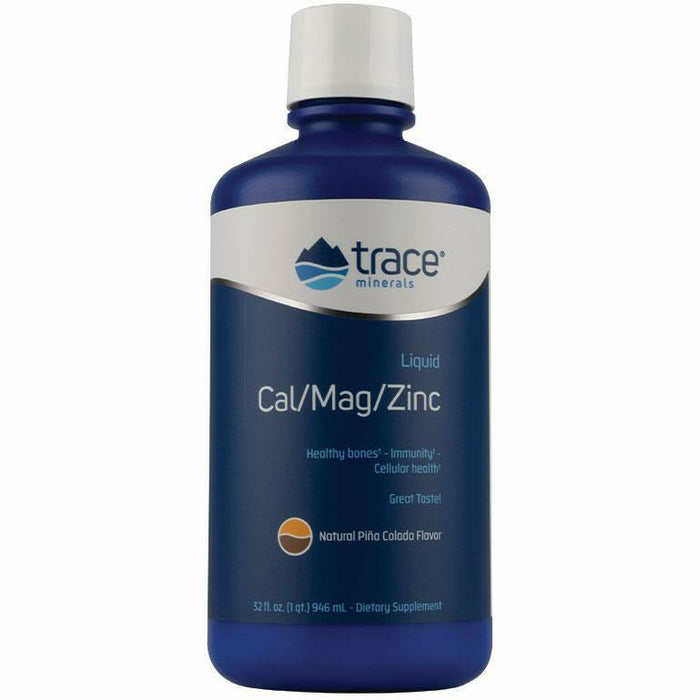 Trace Minerals Research Liquid Cal/Mag/Zinc Pina Colada, 32 fl oz, front of bottle