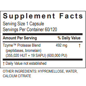 Transformation Enzymes Protease supplement facts label