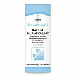 Unda Kalium Muriaticum 6X, 100 tablets, front of box