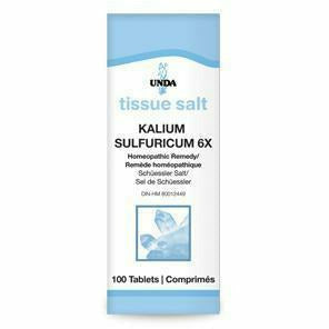 Unda Kalium Sulfuricum 6X, 100 tablets, front of box