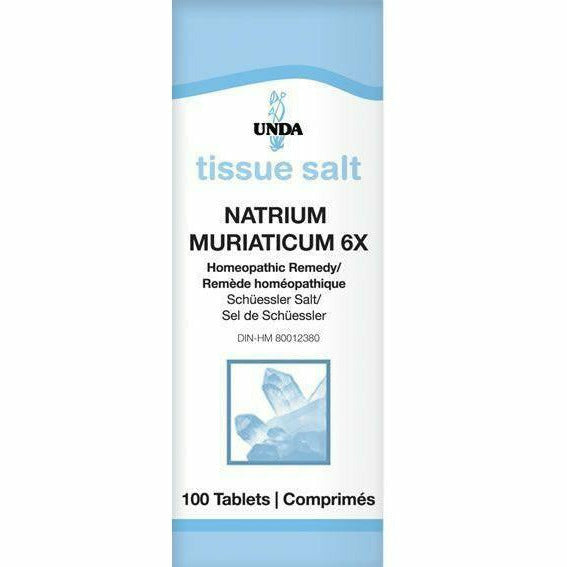 Unda Natrium Muriaticum 6X, 100 tablets, front of box