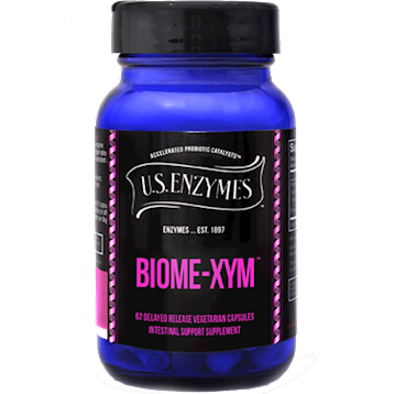 U.S. Enzymes Biome-xym DR, 62 veg capsules, front of bottle