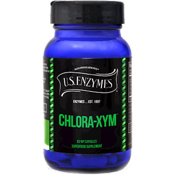 U.S. Enzymes Chlora-xym, 62 capsules, front of bottle
