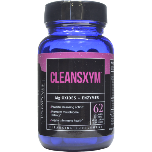 U.S. Enzymes Cleansxym, 62 veg capsules, front of bottle