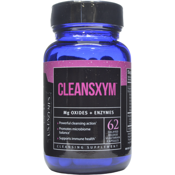 U.S. Enzymes Cleansxym, 62 veg capsules, front of bottle