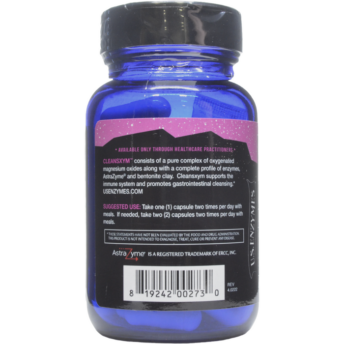 U.S. Enzymes Cleansxym 62 veg capsules suggested use label