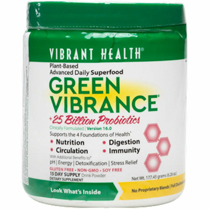 Vibrant Health Green Vibrance, 15 servings, front of jar