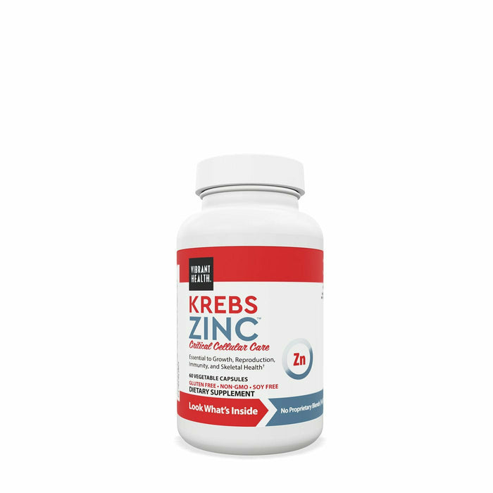 Vibrant Health Krebs Zinc, 60 capsules, front of bottle