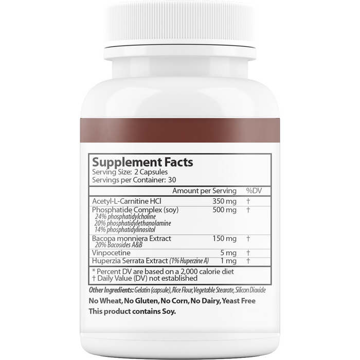 Vinco Brain & Memory 60 capsules supplement facts label