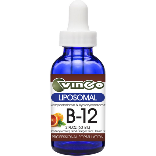 Vinco Liposomal B12, 2 fl oz, front of dropper bottle