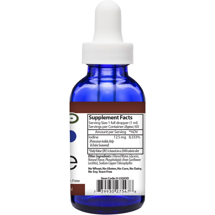 Vinco Liposomal Iodine 2 fl oz supplement facts label