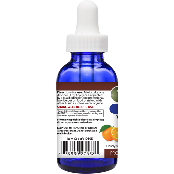Vinco Liposomal Vitamin D3 10,000 IU 2 fl oz suggested use label
