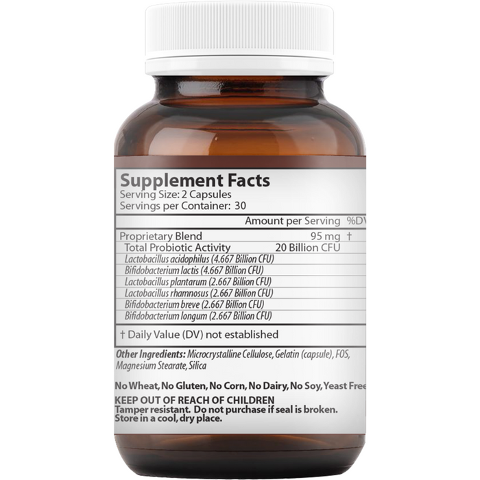 Vinco ProBiotic Multi 20 Billion 60 capsules supplement facts label