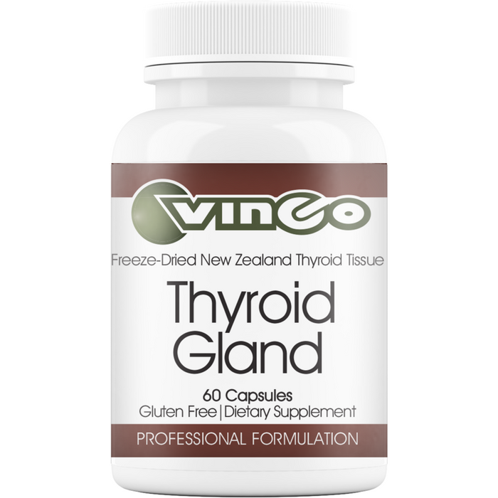 Vinco Thyroid Gland, 60 capsules, front of bottle