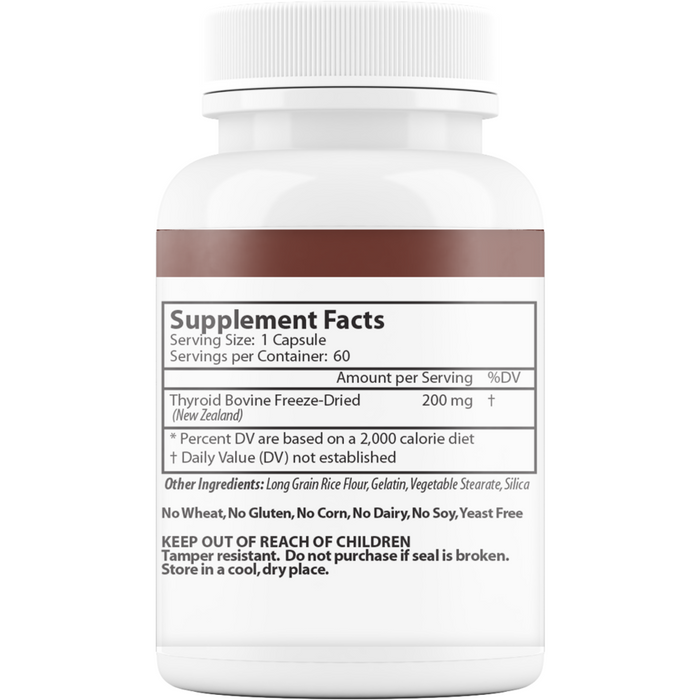 Vinco Thyroid Gland 60 capsules supplement facts label