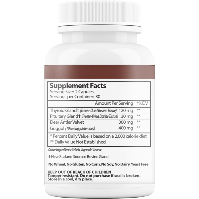 Vinco Thyroid Pituitary Plus 60 capsules supplement facts label